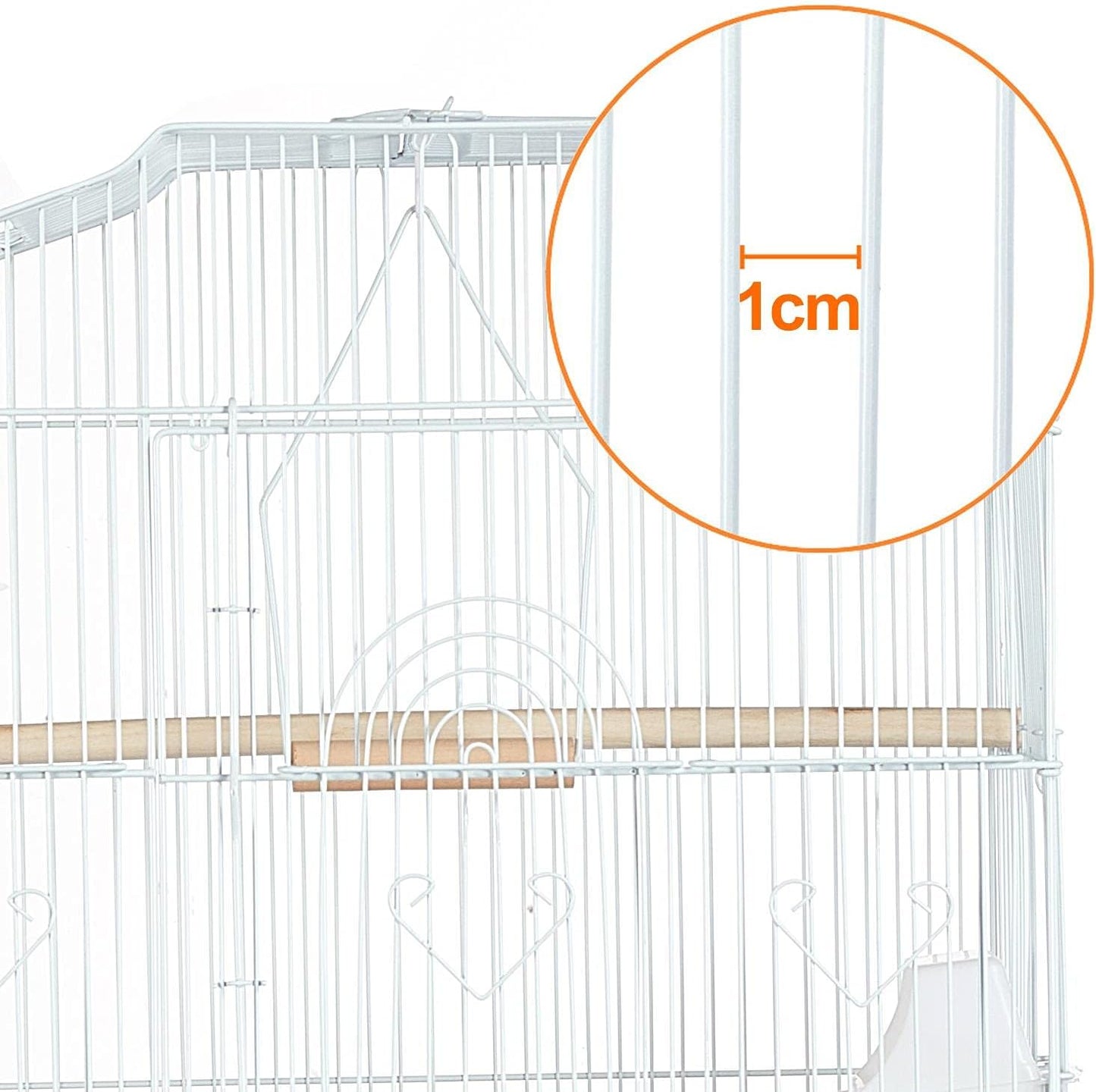 Yaheetech Jaula Para Pájaros Jaula Metálica Para Mascota Aves Loros Canarios 46 X 36 X 92 Cm Blanco