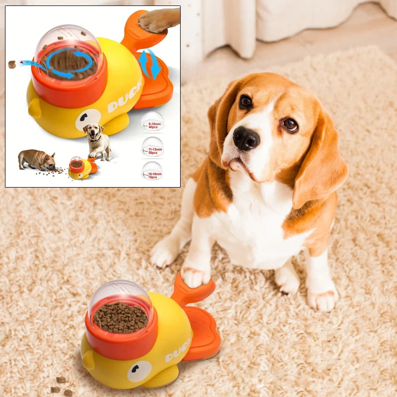 Alimentador De Comida Para Perros, Diseño De Pato De Dibujos Animados, Merienda Para Mascotas, Rompecabezas, Alimentador Antideslizante Para Cachorros, Dispensador Automático De Comida Para Perros Y Gatos, Juguete