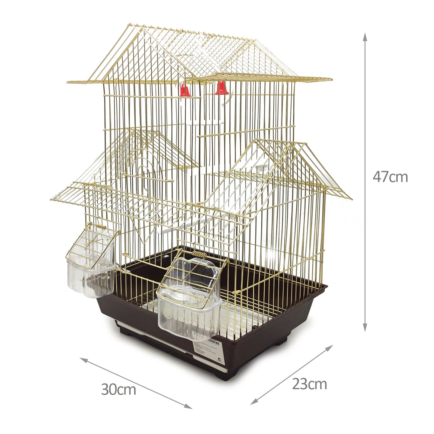 Jaula Pájaros Metal Grande Con Comedero Bebedero Columpio Saltador Cubeta BPS-12031
