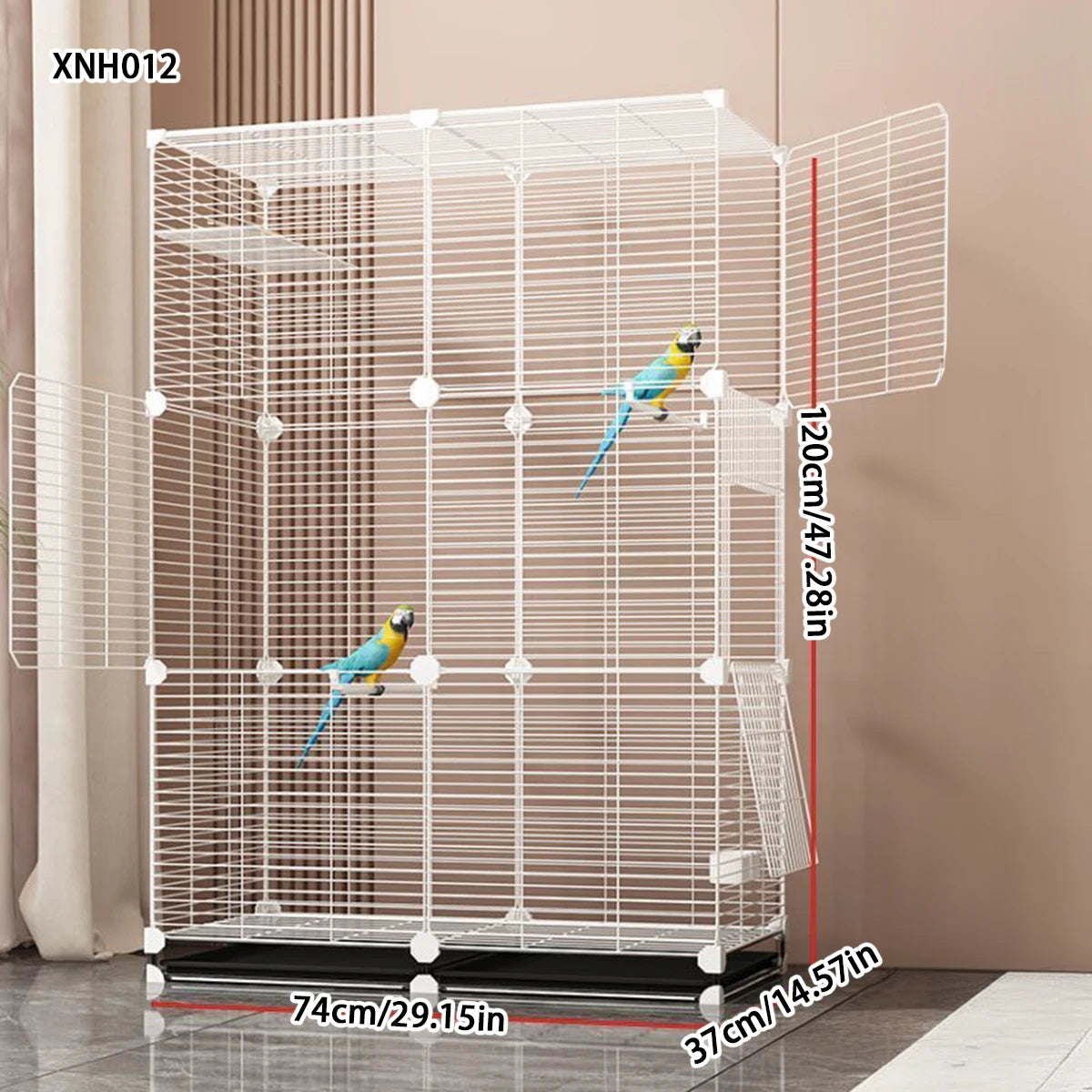 Jaula Para Pájaros Y Loros, Gran Hogar, Piel De Tigre, Peonía De Fénix Negra, Nueva Casa De Lujo, Alambre Horizontal, Jaula Ornamental De Metal Especial