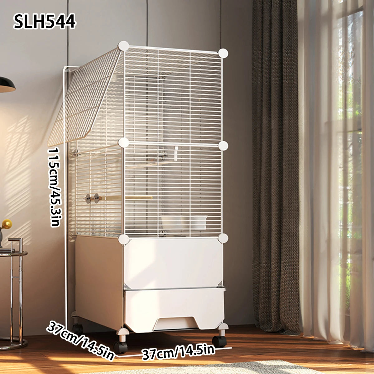 Jaula Para Pájaros, Jaula Para Loros, Casa De Invierno Extra Grande Para El Hogar, Jaula De Cría Especial a Prueba De Salpicaduras Para Loros Y Fénix Negro Grande