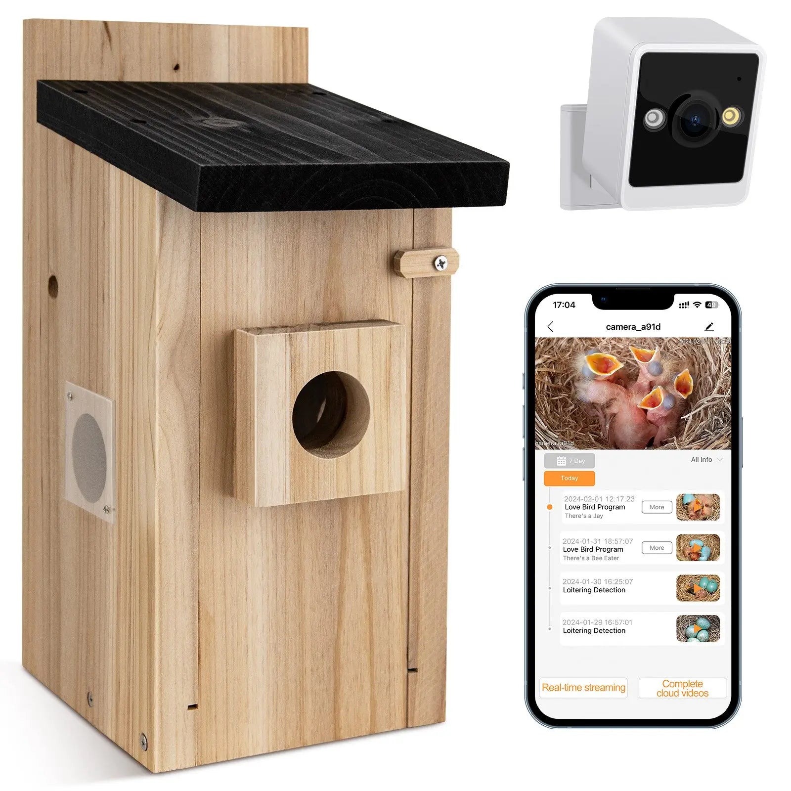 Real-Time Observation of Nest Construction 5 Million Pixel Outdoor Birdhouse Camera DIY Birdhouse Nest Box with Camera