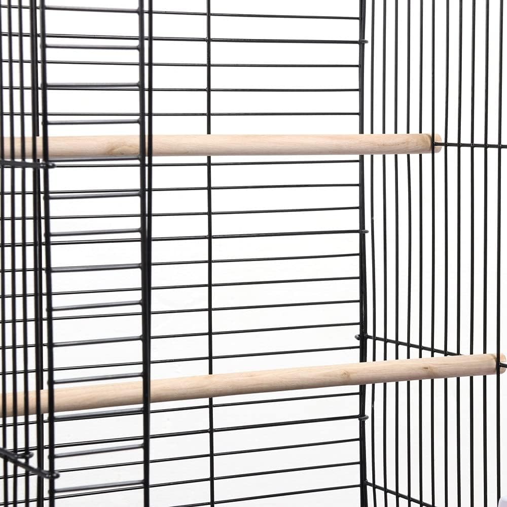 Yaheetech Jaula Para Pájaros Jaula De Metal, Negra, Con Comedero 40 X 40 X 58 Cm
