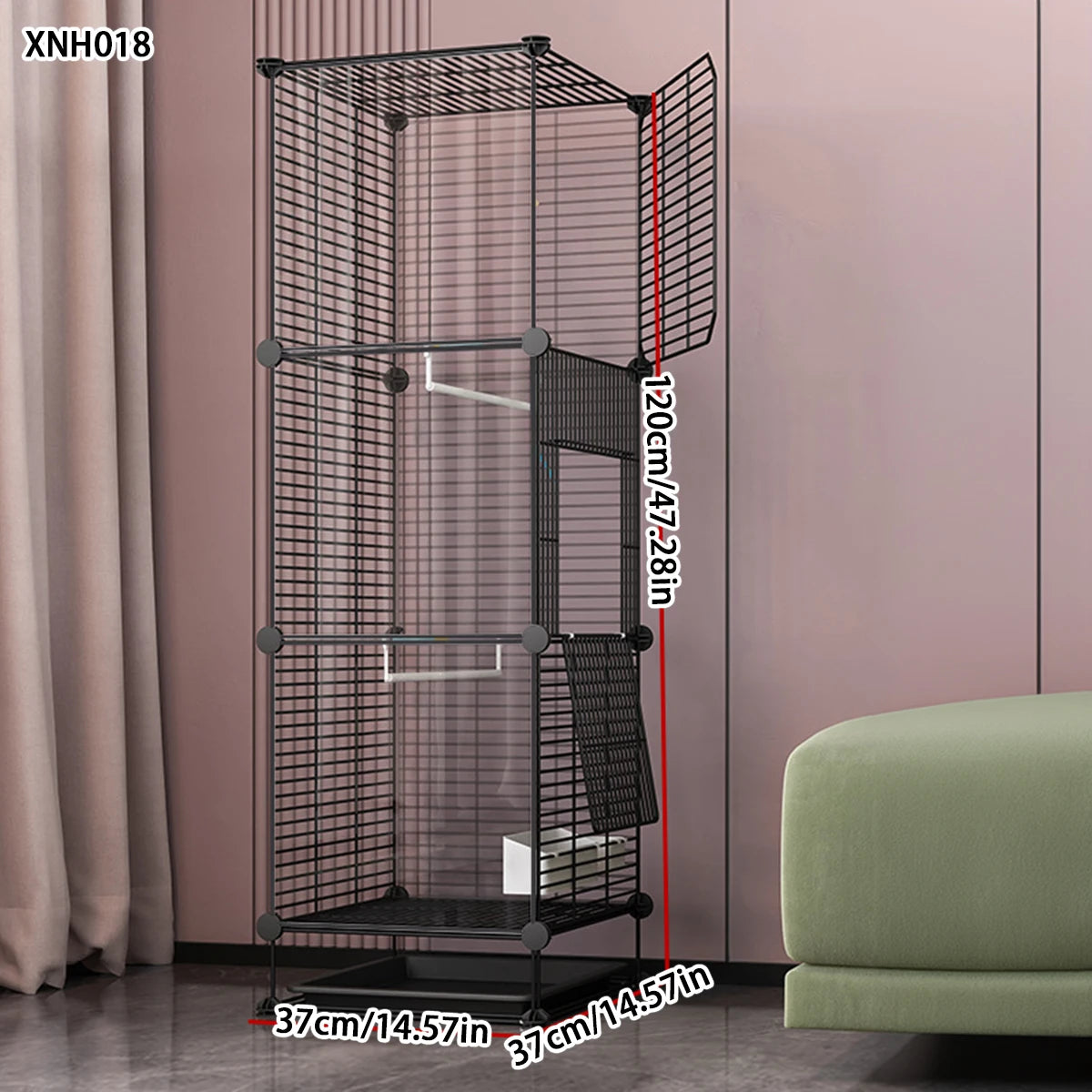 Jaula Para Pájaros Y Loros, Gran Hogar, Piel De Tigre, Peonía De Fénix Negra, Nueva Casa De Lujo, Alambre Horizontal, Jaula Ornamental De Metal Especial