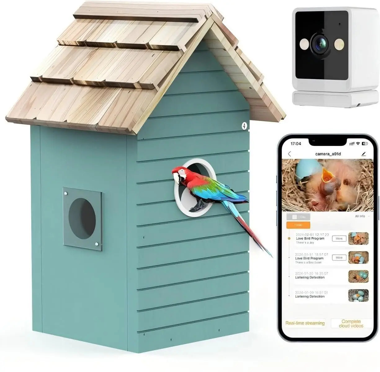 Real-Time Observation of Nest Construction 5 Million Pixel Outdoor Birdhouse Camera DIY Birdhouse Nest Box with Camera
