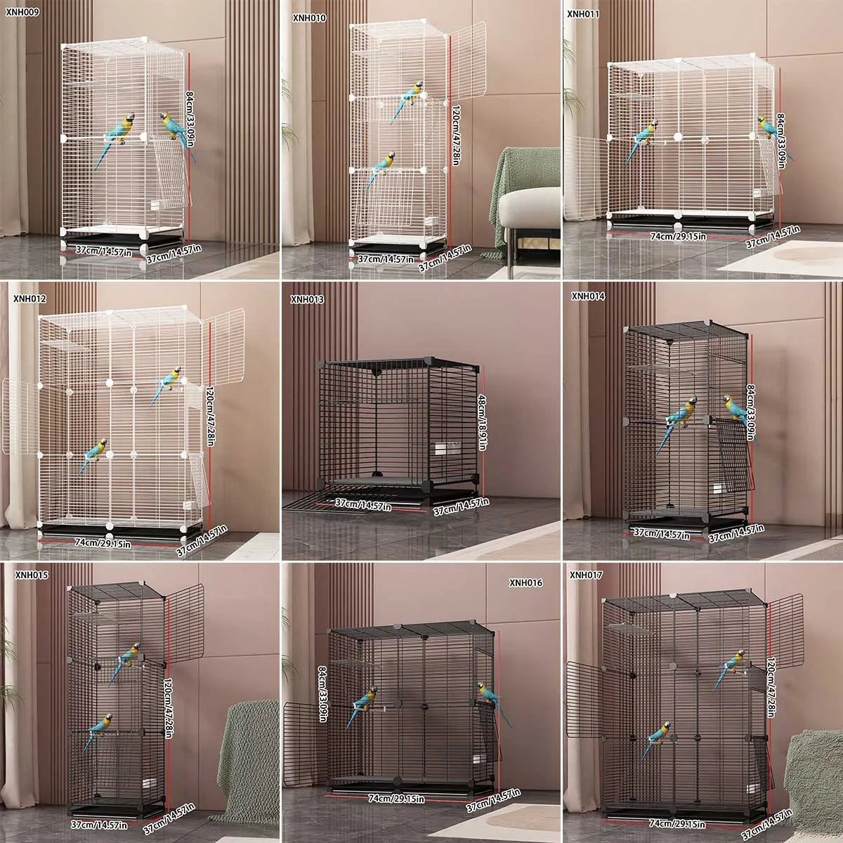 Jaula Para Pájaros Y Loros, Gran Hogar, Piel De Tigre, Peonía De Fénix Negra, Nueva Casa De Lujo, Alambre Horizontal, Jaula Ornamental De Metal Especial